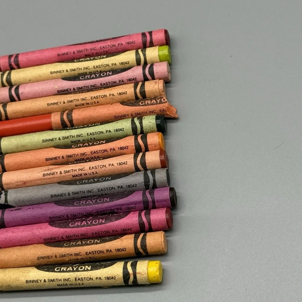 Vintage Crayola Crayons Lot of 13 Retired Colors Binney & Smith Made in USA HTF